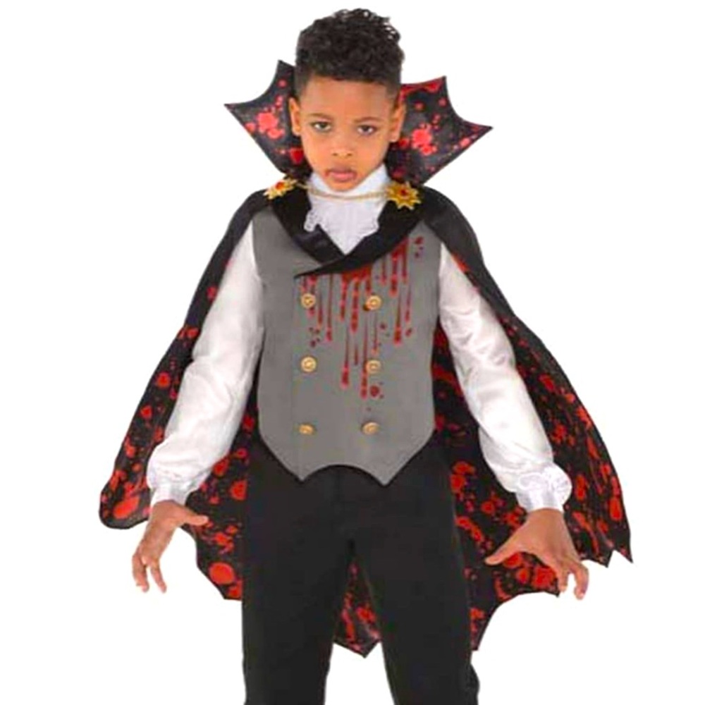😈Vampire Light Up Bloody Vest with Cape Size Small Fits years 4 - 6